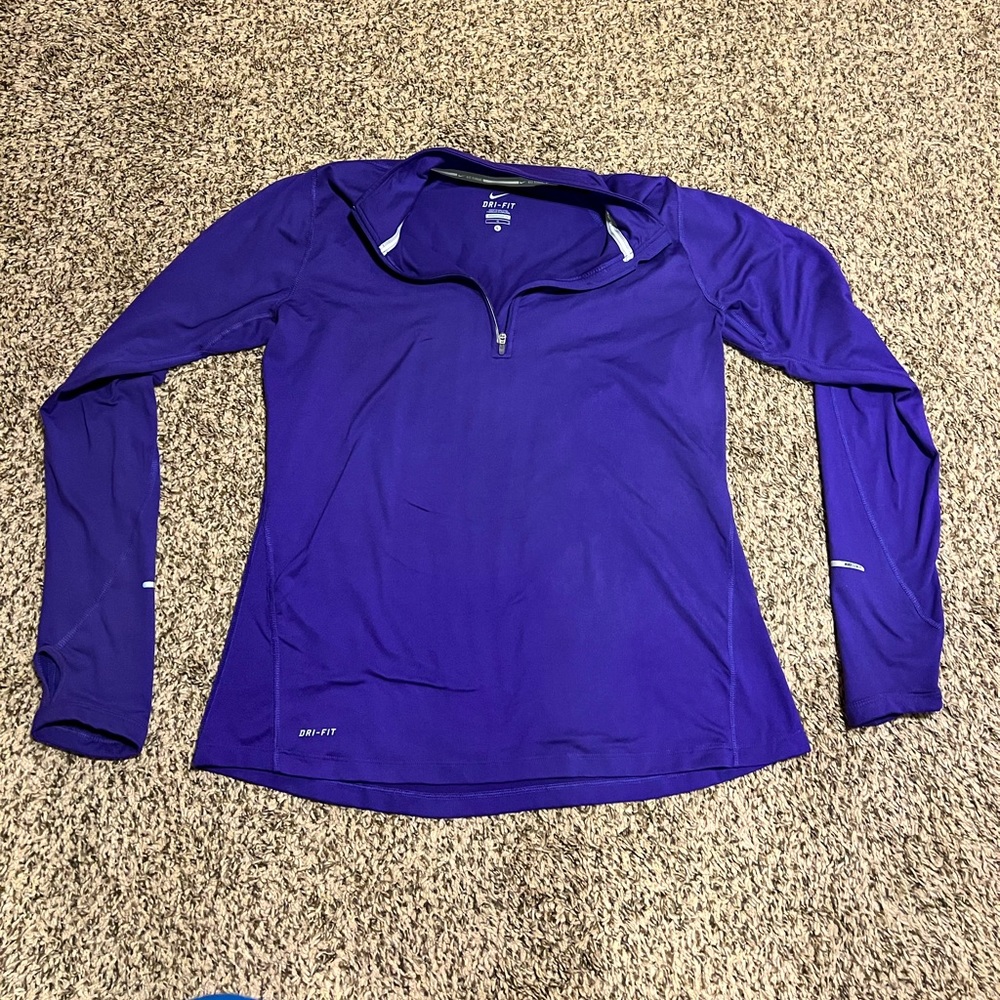 Nike dri-fit, size large purple quarter zip